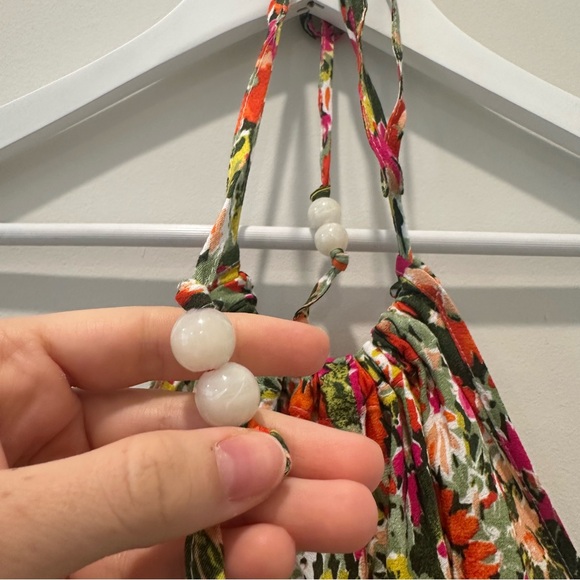 J. Crew Collection Floral Colorful Halter Maxi Dress Long Resortwear Size Large - Picture 7 of 13